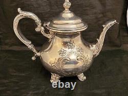 GORHAM Chantilly 6 Pc SILVER-PLATE TEA SET-2 Pots-Creamer-Sugar-Waste- Rect Tray