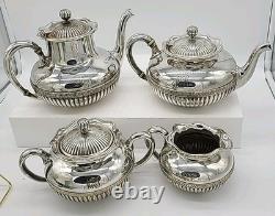 GORHAM Silver Soldered 4pc Coffee Pot Tea Set Teapot Creamer Sugar 0740 Initials