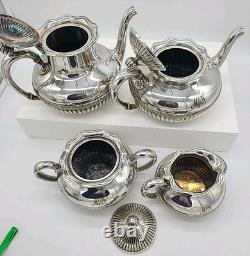 GORHAM Silver Soldered 4pc Coffee Pot Tea Set Teapot Creamer Sugar 0740 Initials