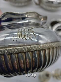 GORHAM Silver Soldered 4pc Coffee Pot Tea Set Teapot Creamer Sugar 0740 Initials