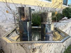 G. B Sport, Padova, Italy, Hand Hammered Art Deco Silver Plate Coffee/Tea Service