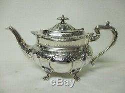 Georgian Style Christopher Johnson Sheffield English Silverplate Tea Service Set