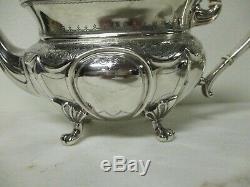 Georgian Style Christopher Johnson Sheffield English Silverplate Tea Service Set