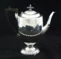 Georgian Walker & Hall Half Fluted 5 Piece Tea Set Coffee Water Silver Plated
