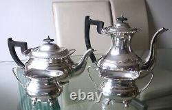 Gleaming 4pc Sheffield Silver Plated Vintage Coffee/tea Set-viners %