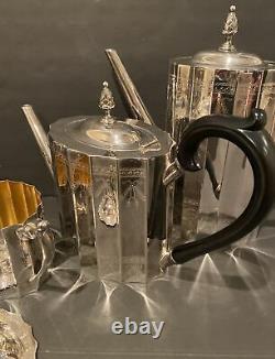 Godinger Silver Art Co 1930 Lunt Paul Revere Federal style Tea Set Of 4 Rare Set