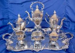 Goldfeder Silverplate Art Deco Tea Set 1932-1957 8 pcs Large tray 24 x 20