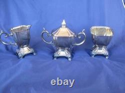 Goldfeder Silverplate Art Deco Tea Set 1932-1957 8 pcs Large tray 24 x 20