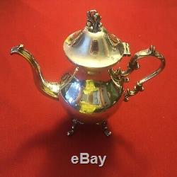 Goldfeder Silverplate Art Deco Tea Set 1932-1957 Six Pieces and Large Tray