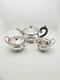 Gorgeous Antique Silver-plated Three-piece Tea Set With Ornate Grapevine Details