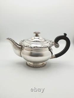 Gorgeous Antique Silver-Plated Three-Piece Tea Set with Ornate Grapevine Details