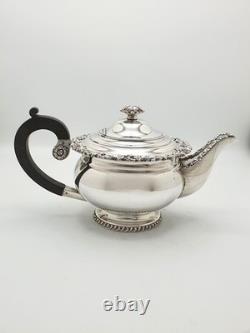Gorgeous Antique Silver-Plated Three-Piece Tea Set with Ornate Grapevine Details