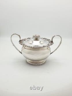 Gorgeous Antique Silver-Plated Three-Piece Tea Set with Ornate Grapevine Details