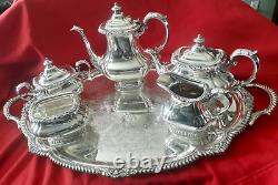 Gorgeous Gorham Silverplate Tea Coffee Service with Large Tray pre-owned