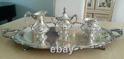 Gorgeous Reed & Barton KING FRANCIS Silverplate Coffee/Tea Pot Set 7 pieces