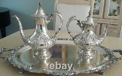 Gorgeous Reed & Barton KING FRANCIS Silverplate Coffee/Tea Pot Set 7 pieces