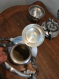 Gorgeous Silver on Copper Tilting tea pot sugar cube or tea bag holder