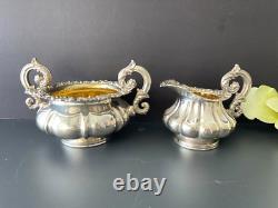 Gorgeous Victorian Ornate Silver Plate Tea Service 3 Pieces Set