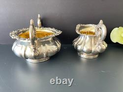 Gorgeous Victorian Ornate Silver Plate Tea Service 3 Pieces Set