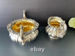 Gorgeous Victorian Ornate Silver Plate Tea Service 3 Pieces Set
