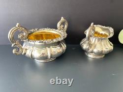 Gorgeous Victorian Ornate Silver Plate Tea Service 3 Pieces Set