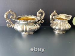 Gorgeous Victorian Ornate Silver Plate Tea Service 3 Pieces Set