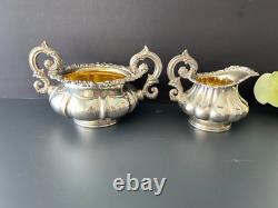 Gorgeous Victorian Ornate Silver Plate Tea Service 3 Pieces Set