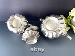 Gorgeous Victorian Ornate Silver Plate Tea Service 3 Pieces Set