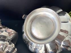 Gorgeous Victorian Ornate Silver Plate Tea Service 3 Pieces Set