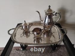 Gorgeous Vintage LEONARD Silver Plated Tea Set 5 Piece