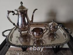 Gorgeous Vintage LEONARD Silver Plated Tea Set 5 Piece