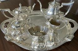 Gorham 6 Piece Sterling Plymouth Coffee and Tea Set (1911) with plate tray