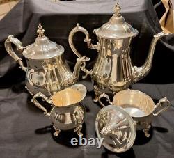 Gorham Baronial Silverplate Hollowware Heritage YH338-YH341 Tea Set 5 Piece Exc