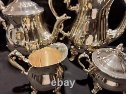 Gorham Baronial Silverplate Hollowware Heritage YH338-YH341 Tea Set 5 Piece Exc