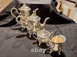 Gorham Baronial Silverplate Hollowware Heritage YH338-YH341 Tea Set 5 Piece Exc