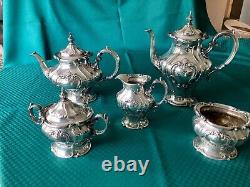 Gorham Chantilly 6 Piece Silverplate Tea Set