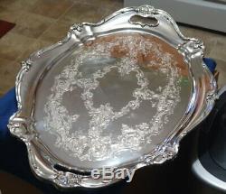 Gorham Chantilly Silver Plate Vintage Waiter Tea set Tray 27in