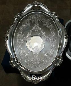Gorham Chantilly Silver Plate Vintage Waiter Tea set Tray 27in