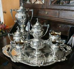 Gorham Chantilly Silver Plate Vintage Waiter Tea set Tray 27in