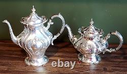 Gorham Chantilly Silverplate Hollowware Tea Pot Coffee Pot Creamer and Sugar