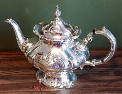 Gorham Chantilly Silverplate Hollowware Tea Pot Coffee Pot Creamer and Sugar