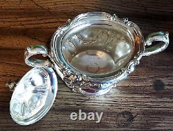 Gorham Chantilly Silverplate Hollowware Tea Pot Coffee Pot Creamer and Sugar