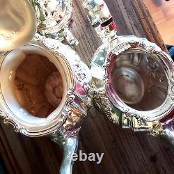 Gorham Chantilly Silverplate Hollowware Tea Pot Coffee Pot Creamer and Sugar