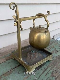 Gorham Company Brass / Brass Alloy Tea Kettle & Adjustable Brass Base V91