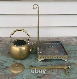 Gorham Company Brass / Brass Alloy Tea Kettle & Adjustable Brass Base V91