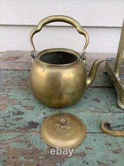 Gorham Company Brass / Brass Alloy Tea Kettle & Adjustable Brass Base V91