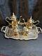 Gorham Heritage 5 Piece Silverplate Over Brass Coffee / Tea Set With Tray