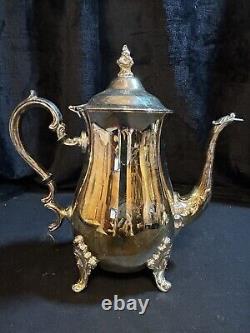 Gorham HERITAGE 5 Piece Silverplate Over Brass Coffee / Tea Set With Tray