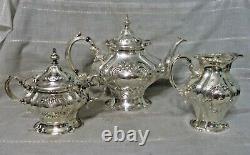 Gorham Older Chantilly Silver Plate Tea Set #YC1302 C1303 YC1304
