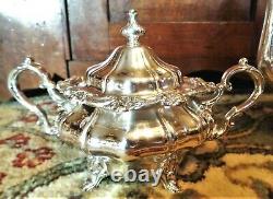 Gorham Silverplate 4 Piece Coffee Tea Set Excellent Vintage Condition Rose